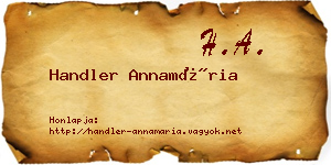 Handler Annamária névjegykártya